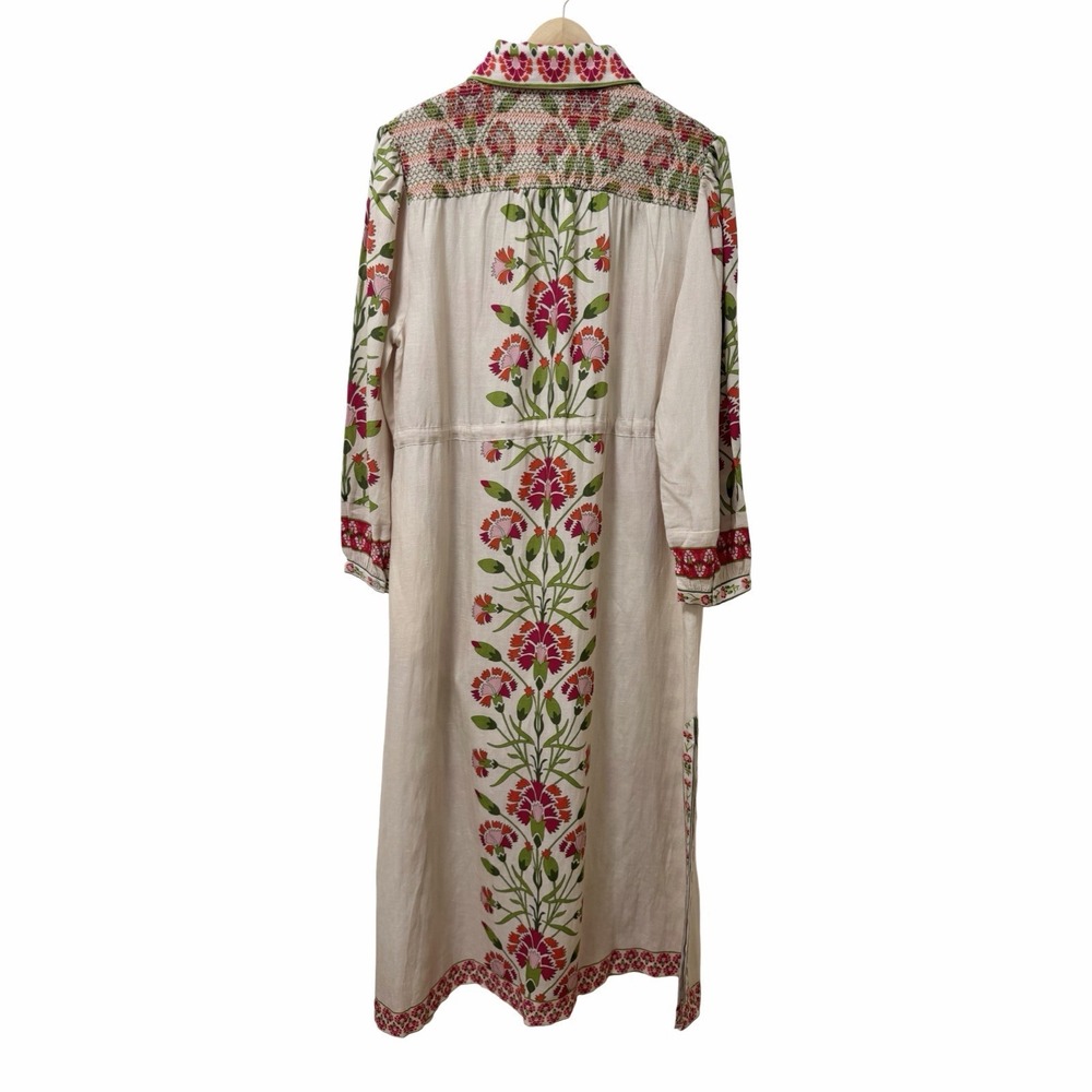 Elizabeth James The Label Lucia Floral Belted Midi Dress Size XL Linen Blend - Picture 3 of 11